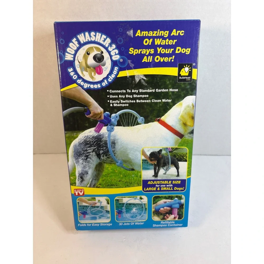 Woof Washer 360 As Seen On TV Dog Grooming Tool 360 Degree Pet Washer Blue
